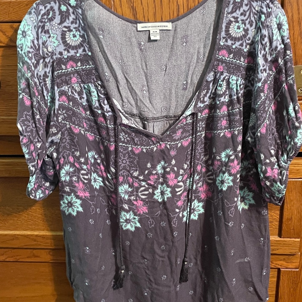 AEO Floral boho blouse